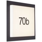 Numéro de maison lumineux noir en aluminium, Nurcan, 15W, 3000K LED, IP44