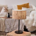 Lampe de table beige rustique, Wenda, avec interrupteur
