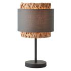 Lampe de table grise rustique, Vibeke, avec interrupteur