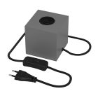 Lampe de table sans abat-jour moderne grise, Loana, avec interrupteur