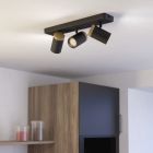 Spot mural noir en acier, Consuma, IP44