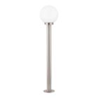 Luminaire extérieur argenté en acier inoxydable, Baukje, IP44