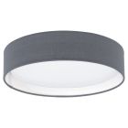 Lampe plafond grise en tissu, Abano, 12W, 3000K LED