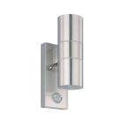 Applique extérieur avec détecteur de mouvement argentée en acier inoxydable, Marlies, IP44