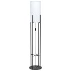 Lampadaire noir en acier, Patty, avec interrupteur