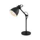 Lampe de table noire en métal, Lavinio, avec interrupteur