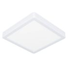 Lampe plafond blanche en plastique, Geraldo, 17W, 3000K LED