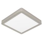 Lampe plafond nickel en plastique, Geraldo, 17W, 3000K LED