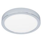 Plafonnier salle de bain chromé en plastique, Geraldo, 17W, 3000K LED, IP44