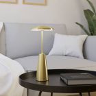 Lampe de table dorée en acier, Ishika, 2,8W, white switch LED, IP54, avec variateur tactile