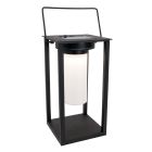 Lampe de table solaire extérieur noire en plastique, Hillebrand, 3,3W, 4000K LED, IP54, avec interrupteur