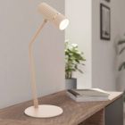 Lampe de bureau beige en acier, Vahid, avec interrupteur