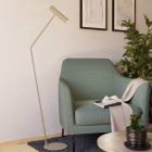 Lampadaire beige en acier, Vahid, avec interrupteur