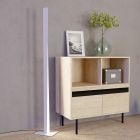 Lampadaire blanc en plastique, Birkan, 10,5W, RGBW LED, avec télécommande