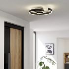 Plafonnier connecté noir en aluminium, Sahra, 37W, blanc chaud à froid réglable LED, avec télécommande