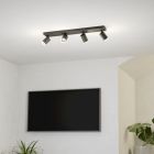 Plafonnier connecté noir en aluminium, Mayke, 3,7W, RGBW LED