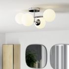 Plafonnier chromé en acier, Cornee, 4,2W, 2700K LED, IP44