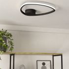 Plafonnier noir en aluminium, Minouche, 9,7W, white switch LED, avec télécommande