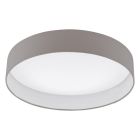 Lampe plafond taupe en tissu, Guido, 24W, 3000K LED