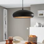 Suspension demi-sphère noire en métal, Egine