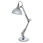 Lampe de bureau chromée en métal, Josha, avec interrupteur