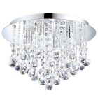 Plafonnier chromé en cristal, Almedina, IP44