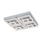 Plafonnier chromé en plastique, Arjo, 48W, 3000K LED