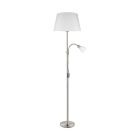 Lampadaire liseuse nickel en tissu, Arris, avec interrupteur
