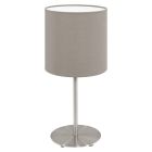Lampe de table taupe en tissu, Abano, avec interrupteur