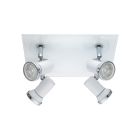 Spot plafond chromé en verre, Jasmijn, IP44