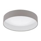 Plafonnier taupe en tissu, Guido, 18W, 3000K LED