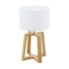 Lampe de table en bois marronne, Maico, avec interrupteur
