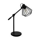Lampe de table noire en acier, Valentijn, avec interrupteur