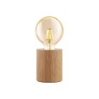 Lampe de table en bois marronne, Yannic, avec interrupteur