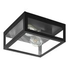 Plafonnier salle de bain noir en verre, Amadou, IP44