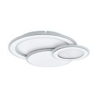 Lampe plafond chromée en acier, Everdina, 11W, couleur réglable LED