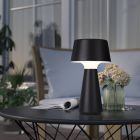 Lampe de table extérieur noire en plastique, Peterke, 3W, white switch LED, IP44, avec variateur tactile
