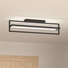 Plafonnier noir en aluminium, Lianne, 34W, blanc chaud à froid réglable LED, gradable en 3 étapes