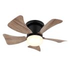 Ventilateur de plafond marron en plastique, Herwin, 10W, blanc chaud à froid réglable LED, avec télécommande