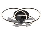 Ventilateur de plafond noir en aluminium, Kamiel, 40W, blanc chaud à froid réglable LED, avec télécommande