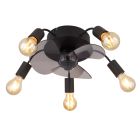 Ventilateur de plafond noir en métal, Kiet, avec télécommande