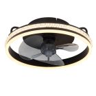 Ventilateur de plafond noir en métal, Lejla, 29W, blanc chaud à froid réglable LED, avec télécommande