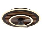 Ventilateur de plafond noir en métal, Maha, 36W, blanc chaud à froid réglable LED, avec télécommande