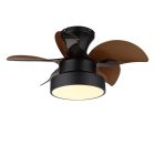 Ventilateur de plafond nickel en métal, Mahmut, 22W, white switch LED, avec télécommande