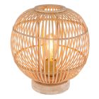 Lampe de table en bois marronne, Terry, avec interrupteur