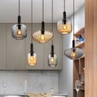 Suspension table à manger noire en verre, Marjolein