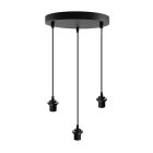 Suspension sans abat-jour noire en aluminium, Rika