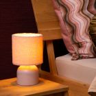 Lampe de table vintage rose, Woolly, avec interrupteur