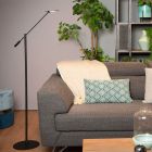 Lampadaire liseuse moderne noir, Anselmo, 9W, 3000K LED