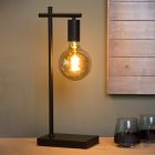 Lampe de table moderne noire, Leanne, avec interrupteur